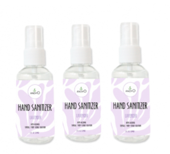 AndyO Hand Sanitizer Spray 3 Pack